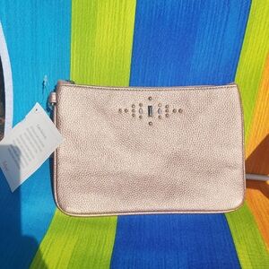 ✨️ Thirty-one Metallic Rose Gold Wristlet with Stud Accents